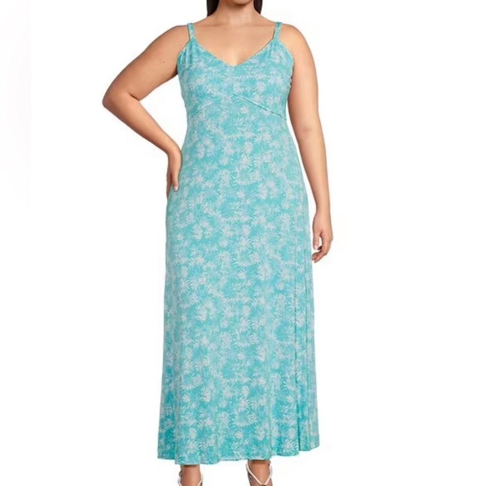 MICHAEL KORS SLIP MAXI DRESS TURQUOISE